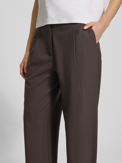 Samsøe Samsøe Spodnie z kieszenią z tyłu model ‘AGNETA’ Czekoladowy melanż 3