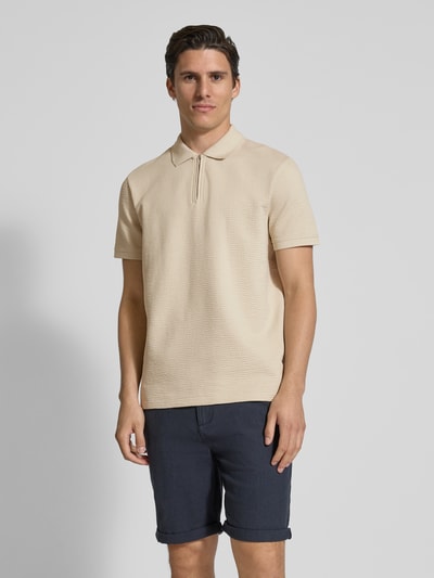 MCNEAL Poloshirt mit kurzem Reißverschluss Beige 4