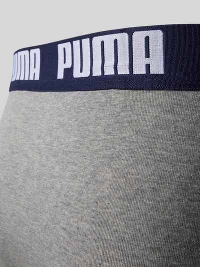 Produktfoto, Trunk aus Baumwoll-Mix im 6er-Pack Modell 'Everyday' von PUMA in Grau mit dunkelblauem Bund, klare Textur