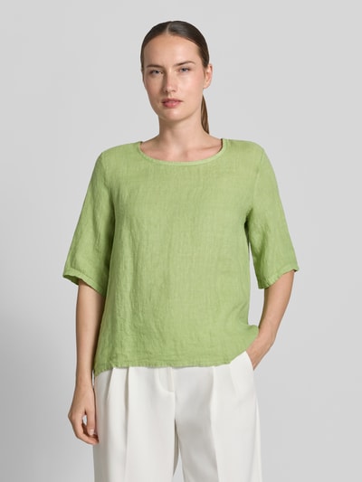 ZABAIONE Relaxed Fit Leinenbluse mit 1/2-Arm Modell 'Pa44ulaa' Hellgruen 4