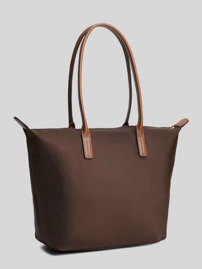 Tommy Hilfiger shopper van nylon met garnering van echt leer Donkerbruin - 4