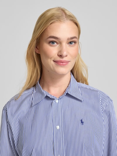 Polo Ralph Lauren Korte boxy fit overhemdblouse met logostitching Koningsblauw - 3