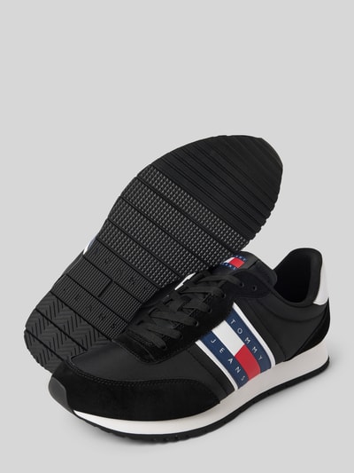 Tommy Jeans Sneakers van leermix, model 'RUNNER' Zwart - 4