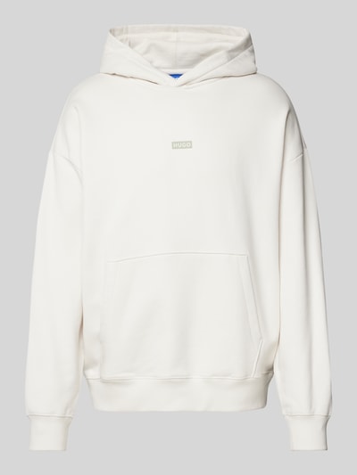 Hugo Blue Regular Fit Hoodie mit Label-Print Modell 'Nazardo' Offwhite 1