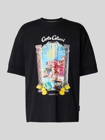 CARLO COLUCCI Oversized T-Shirt mit Label-Print Black 2