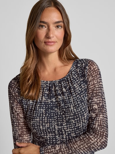 Tom Tailor Tailliertes Freizeitkleid aus Mesh Dunkelblau 3