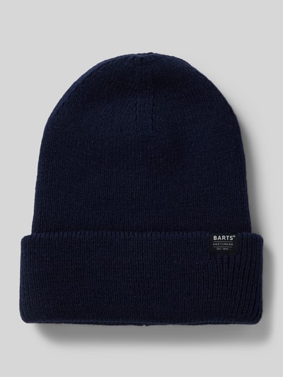 Barts Beanie met labeldetail, model 'KINABALU' Donkerblauw - 1