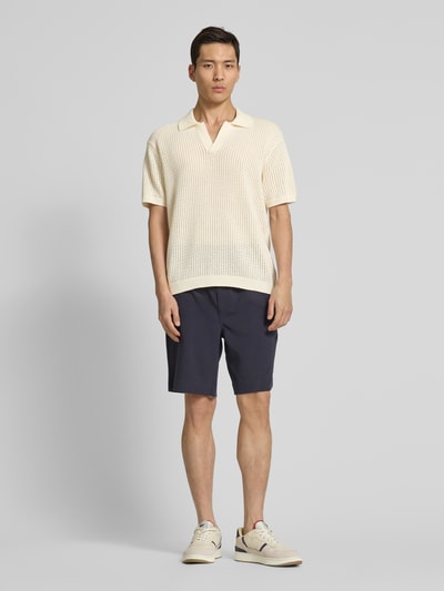 Casual Friday Regular fit poloshirt met ajourpatroon, model 'ASTON' Offwhite - 1