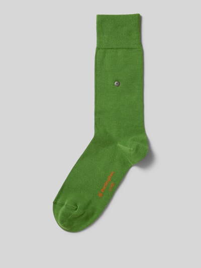 Burlington Socken mit Label-Applikation Dunkelgruen 1