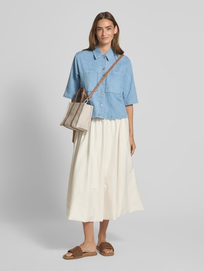 Selected Femme Koszula jeansowa o kroju o kroju cropped fit z mieszanki bawełny model ‘ANYA’ Jeansowy niebieski 1