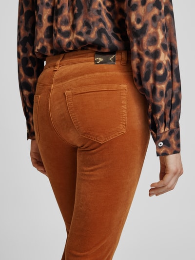 Marc Cain Slim fit broek met siernaden Cognac - 3