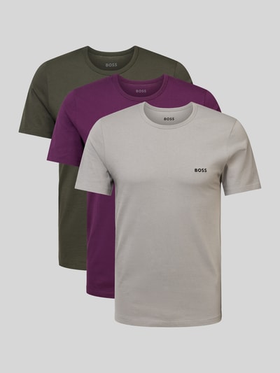 BOSS T-Shirt mit Label-Stitching im 3er-Pack Khaki 1