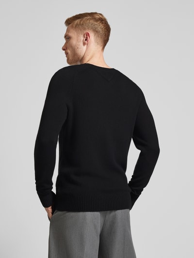 Tommy Hilfiger Wollpullover mit Logo-Stitching Black 5