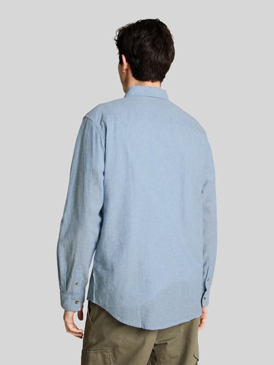 Tom Tailor Regular Fit Freizeithemd aus Leinen-Baumwolle-Mix Hellblau 5