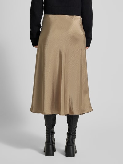 Neo Noir Midirok met plooien, model 'Bovary' Beige - 5