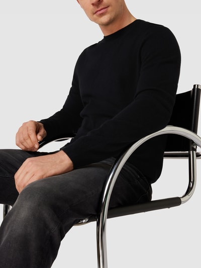Christian Berg Men Strickpullover aus Merino-Kaschmir-Mix Schwarz 3
