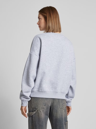 Review Sweatshirt mit Label-Print Hellgrau Melange 5