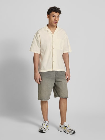 REVIEW Loose Fit Freizeithemd aus Baumwoll-Leinen-Mix Ecru 1