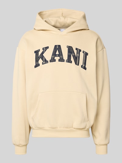 KARL KANI Hoodie met labelstitching en kangoeroezak Offwhite - 2