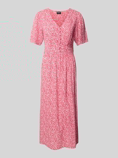 Pieces Sukienka casualowa taliowana z czystej wiskozy model ‘TALA’ Mocnoróżowy 2