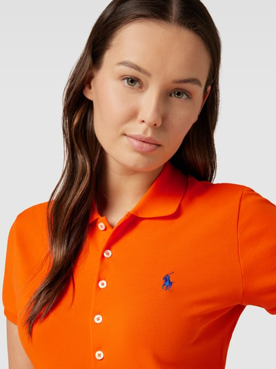 Polo Ralph Lauren Slim Fit Poloshirt mit Logo-Stitching Modell 'JULIE' Orange 3