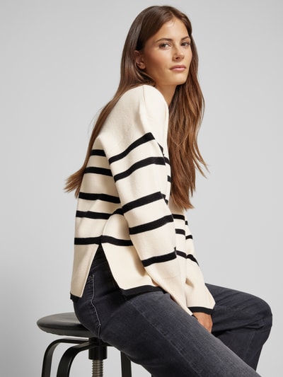 Vero Moda Pullover mit Streifen Modell 'SABA' Offwhite 3