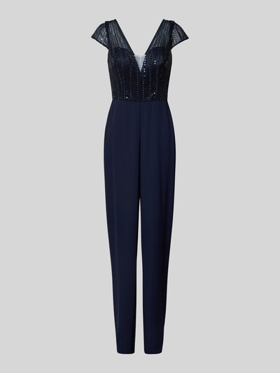 Hey Kyla Jumpsuit mit Ziersteinbesatz Dunkelblau 2