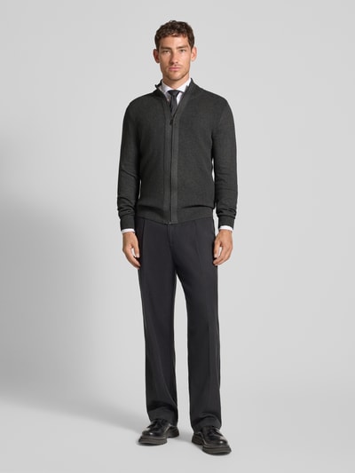 MCNEAL Strickjacke mit Stehkragen Dunkelgrau Melange 1