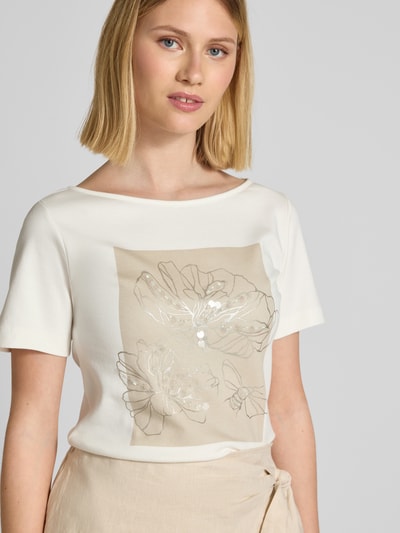 s.Oliver BLACK LABEL Regular fit T-shirt van puur katoen Offwhite - 3