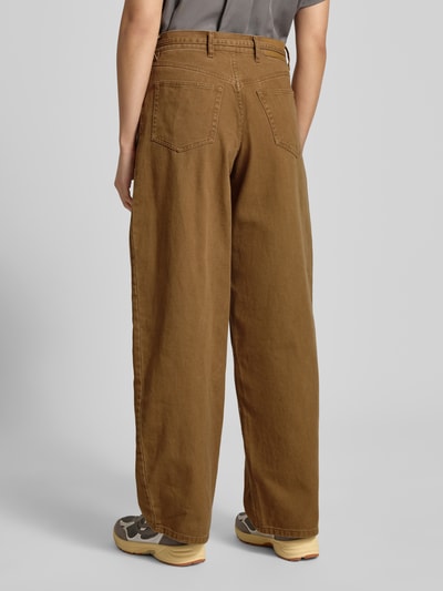 Samsøe Samsøe Jeans met wijde pijpen en strikceintuur, model 'HARPER' Cognac - 5