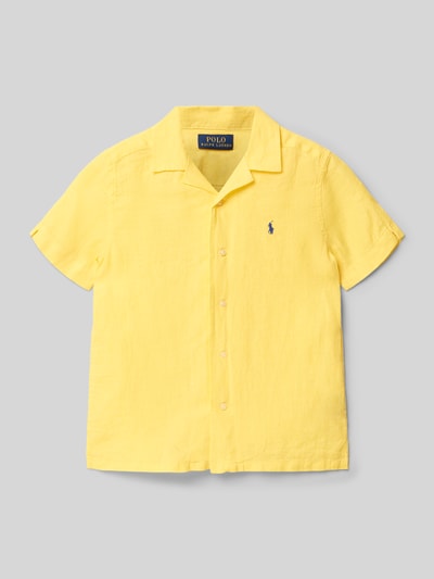 Polo Ralph Lauren Kids Regular fit linnen overhemd met reverskraag, model 'ANDY' Geel - 1