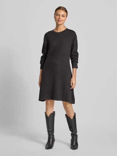 Tom Tailor Denim Getailleerde gebreide jurk van viscosemix Antraciet - 1