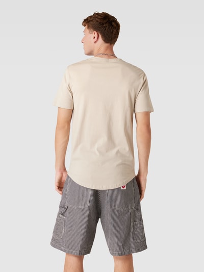 Only & Sons T-shirt met afgeronde zoom, model 'MATT' Beige - 5