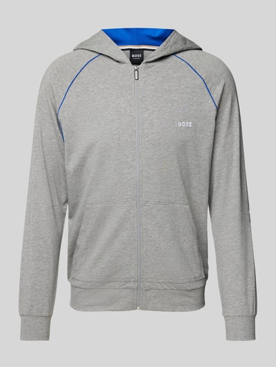 BOSS Sweatjack met labelstitching, model 'Mix&Match' Middengrijs - 2