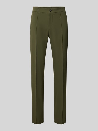 Produktfoto, schmal geschnittene, grüne Slim Fit Anzughose aus Performance-Stretch-Gewebe Modell 'P-Genius-CW-WG-263F' von BOSS, Herren Anzughose