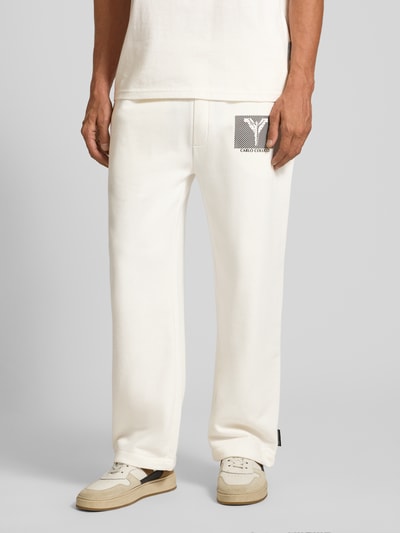 CARLO COLUCCI Wide Fit Sweatpants mit Logo-Print Offwhite 4