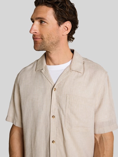 Tom Tailor Regular Fit Freizeithemd aus Leinen-Baumwolle-Mix Beige 3