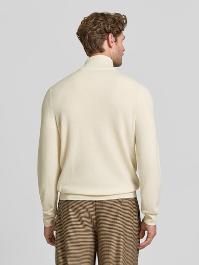 BOSS Regular Fit Pullover aus Schurwoll-Kaschmir-Mix Modell 'H-Hemarlo' Offwhite 5