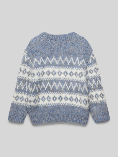 Mango Strickpullover mit Rundhalsausschnitt Modell 'blue' Rauchblau 3