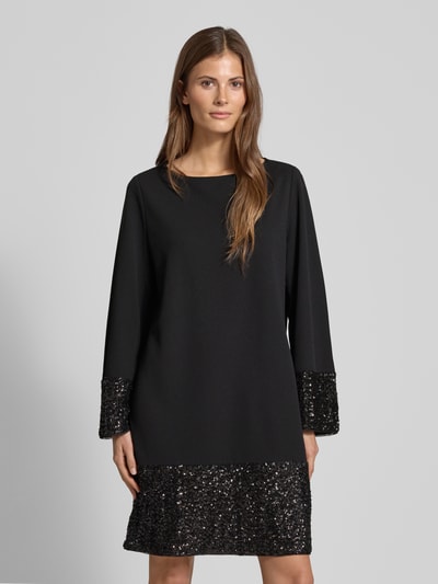 s.Oliver BLACK LABEL Relaxed fit mini-jurk met pailletten Zwart - 4