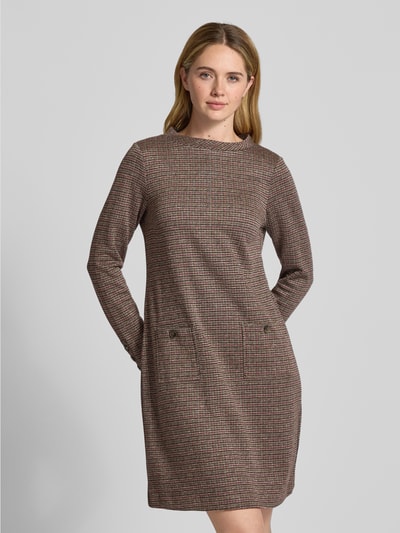 More & More Knielange jurk met opstaande kraag Donkerbruin - 4