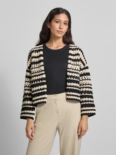 Jake*s Casual Strickjacke in Crochet-Optik Ecru 4