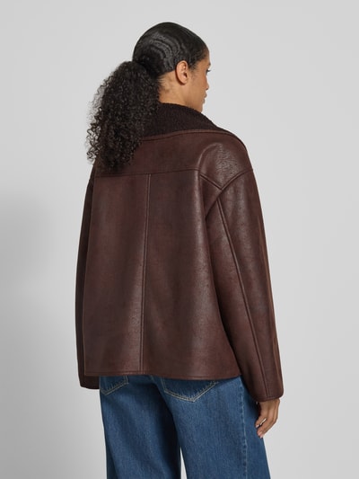 Jake*s Casual Kurtka o kroju relaxed fit z kołnierzem z połami Ciemnobrązowy 5