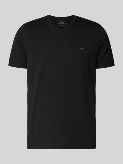 Fynch-Hatton T-Shirt mit Label-Stitching Black 2