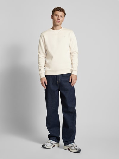 G-Star Raw Sweatshirt mit Rundhalsausschnitt und Logo-Stitching Offwhite 1