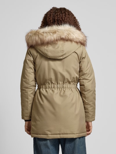 Only Getailleerde parka met imitatiebont, model 'IRIS' Kaki - 5