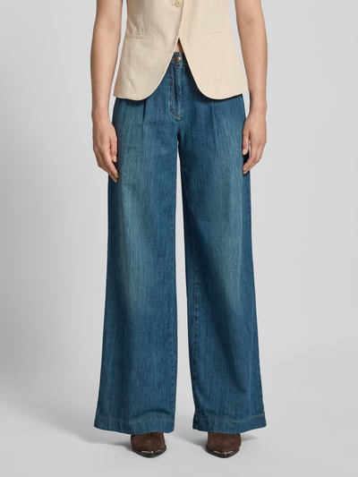 Luisa Cerano Wide Leg Jeans im Used-Look Hellblau 4