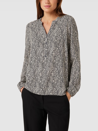 Saint Tropez Blouse met all-over motief, model 'Eda' Marineblauw - 4