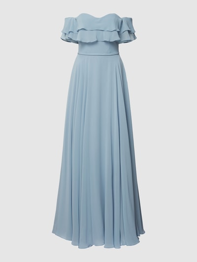Luxuar Abendkleid mit Taillenpasse Bleu 2