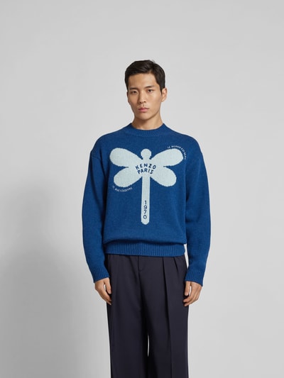 Kenzo Pullover mit Label-Print Blau 4